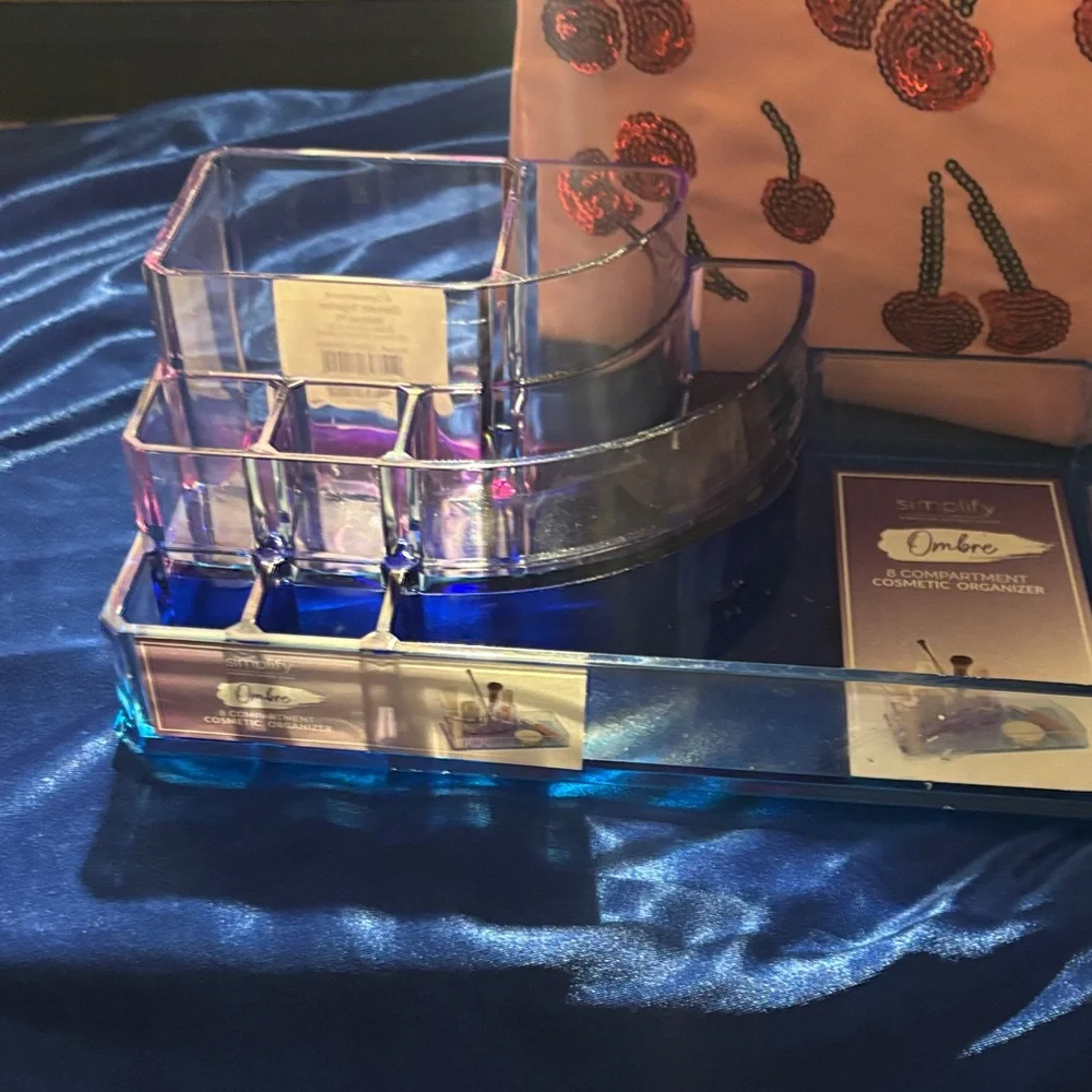 Blue Ombre Cosmetic Organizer